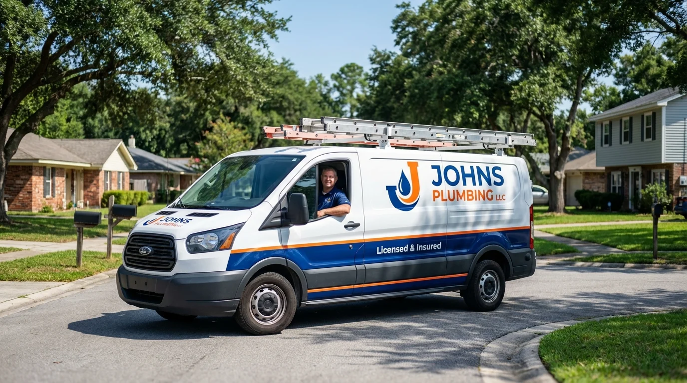 Johns Plumbing LLC service van in Granville, IL